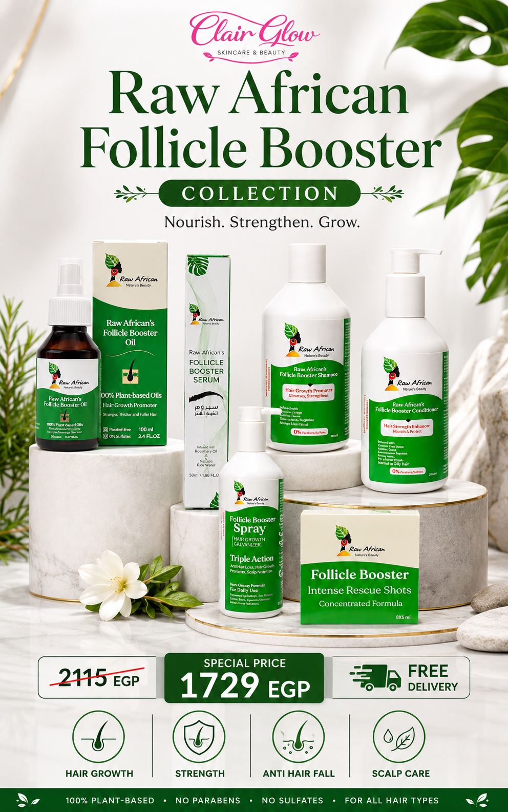 Raw African Complete foolicle booster Hair Growth Bundle